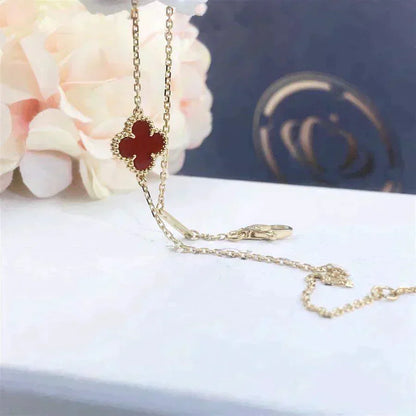 [Eternal Jewelry]CLOVER  CARNELIAN SINGLE FLOWER BRACELET