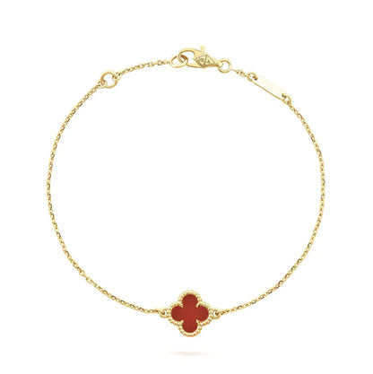 [Eternal Jewelry]CLOVER  CARNELIAN SINGLE FLOWER BRACELET