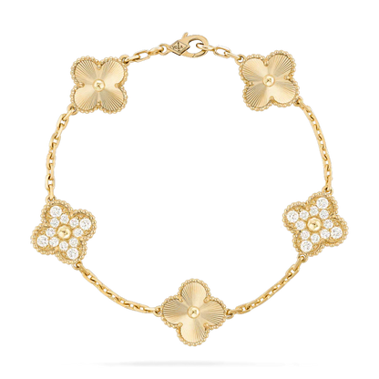 [Eternal Jewelry]CLOVER BRACELET 5 MOTIFS GOLD DIAMOND