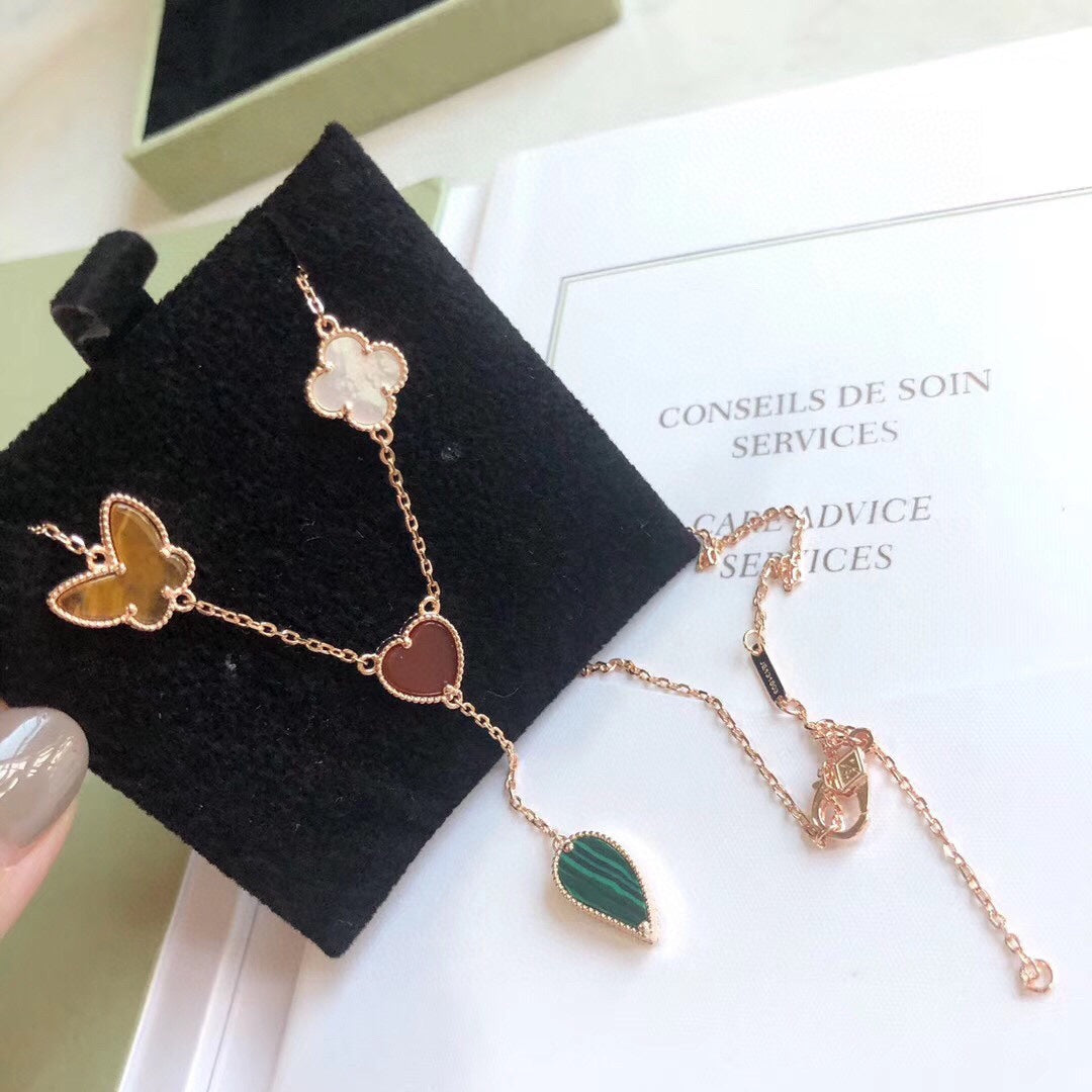 [Eternal Jewelry]LUCKY SPRING 4 MOTIFS ROSE GOLD NECKLACE