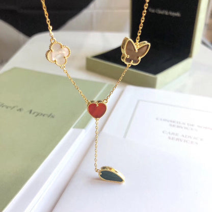 [Eternal Jewelry]LUCKY SPRING 4 MOTIFS ROSE GOLD NECKLACE