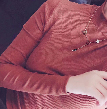 [Eternal Jewelry]LUCKY SPRING 4 MOTIFS ROSE GOLD NECKLACE