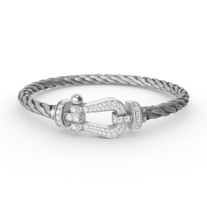 [Eternal Jewelry]FORCE LARGE HORSESHOE FULL DIAMOND BRACELET SILVER