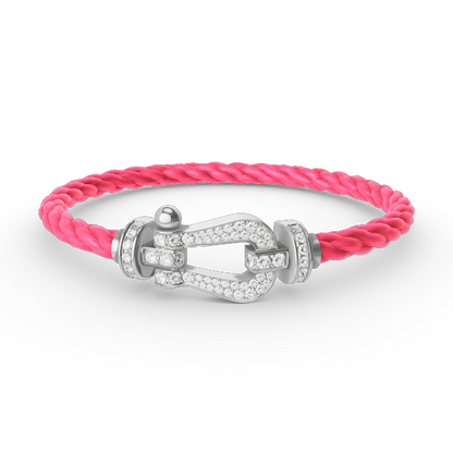 [Eternal Jewelry]FORCE LARGE HORSESHOE FULL DIAMOND BRACELET SILVER